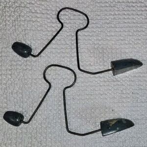 Vintage Pair 1920's Shoe Stretchers Steel And Wood Shoe Holders